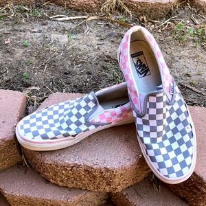 Vans, women’s, custom, pink and gray, 10.5